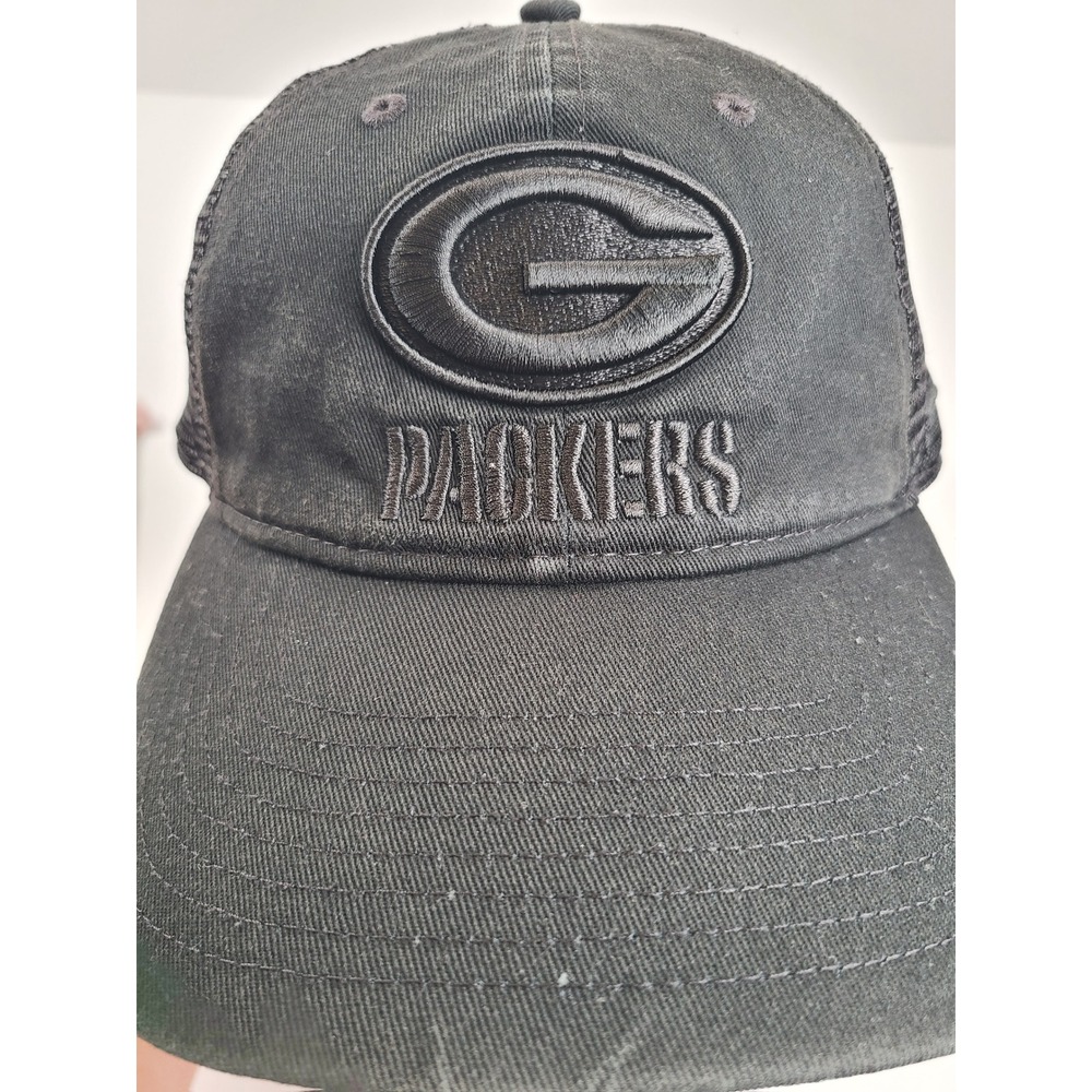 Fanatics Green Bay Packers NFL Trucker Hat Black Snapback‎ Mesh Cap Embroidered